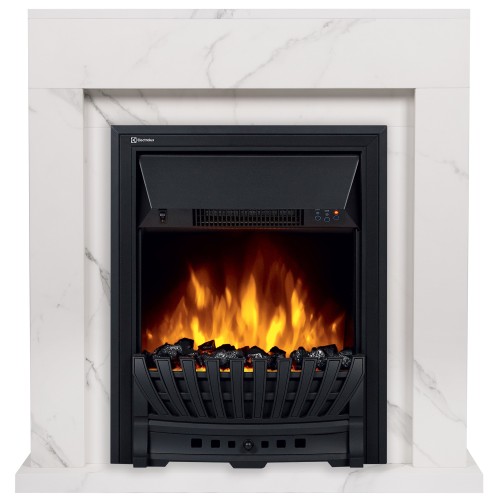 Каминокомплект:Очаг Electrolux EFP/P-1020LS, портал Simple Classic белый мрамор