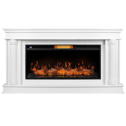 Каминокомплект: Очаг Royal Thermo Aurora RTFP/P-AR40LS, портал Olympia 42/40/36, белый