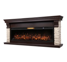 Каминокомплект: Очаг Royal Thermo Aurora RTFP/P-AR60LS, портал Michigan 60, камень мол., шп. тем.дуб