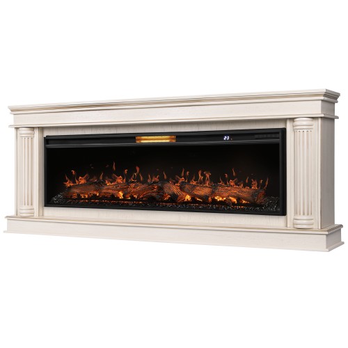 Каминокомплект: Очаг Royal Thermo Aurora RTFP/P-AR60LS, портал Olympia 60 сл. кость с зол. патиной