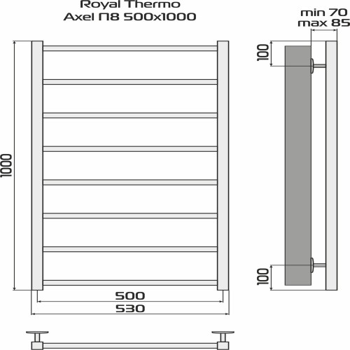 Полотенцесушитель Royal Thermo Axel П8 500х1000 белый
