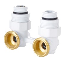 Узел нижнего подключения Royal Thermo угловой 1/2"х3/4" EK (белый)