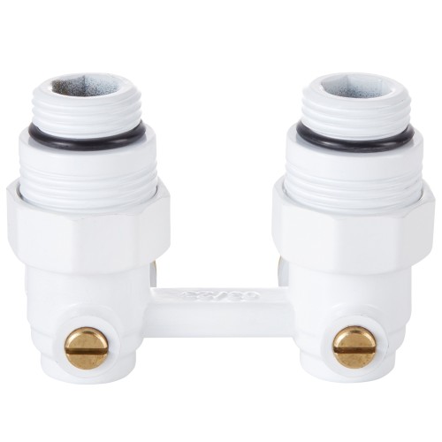 Узел нижнего подключения Royal Thermo угловой 1/2"х3/4" EK (белый)