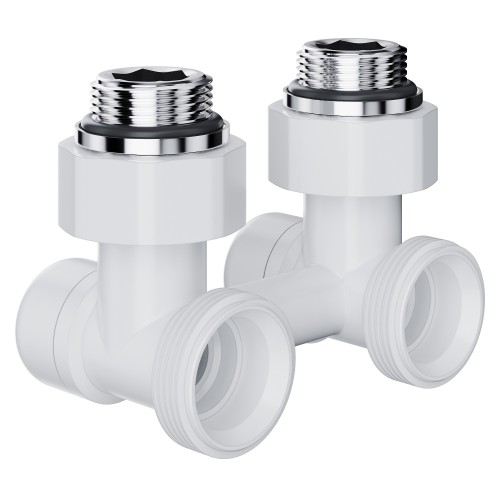 Узел нижнего подключения Royal Thermo Design угловой 1/2"х3/4" EK (белый)