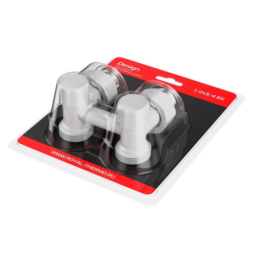 Узел нижнего подключения Royal Thermo Design угловой 1/2"х3/4" EK (белый)