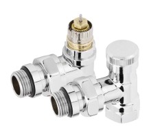 Набор термостатический для радиатора угловой ROYAL THERMO Design 1/2" Click (Хром)