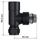 Набор термостатический угловой Royal Thermo Design Pro 15мм М30х1,5 (Черный)