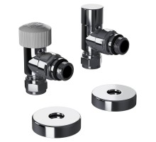 Набор термостатический угловой Royal Thermo Design Pro 15мм М30х1,5 (Хром)
