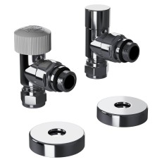 Набор термостатический угловой Royal Thermo Design Pro 15мм М30х1,5 (Хром)