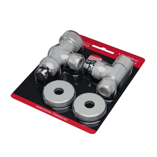 Набор термостатический осевой Royal Thermo Design Pro 15мм М30х1,5 (Белый)