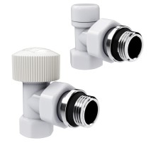 Набор термостатический угловой Royal Thermo Design 1/2"М30х1,5 (Белый)