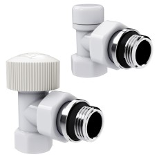 Набор термостатический угловой Royal Thermo Design 1/2"М30х1,5 (Белый)