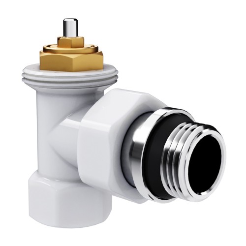 Набор термостатический угловой Royal Thermo Design 1/2"М30х1,5 (Белый)