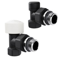 Набор термостатический угловой Royal Thermo Design 1/2"М30х1,5 (Черный)