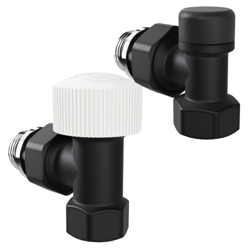 Набор термостатический угловой Royal Thermo Design 1/2"М30х1,5 (Черный)