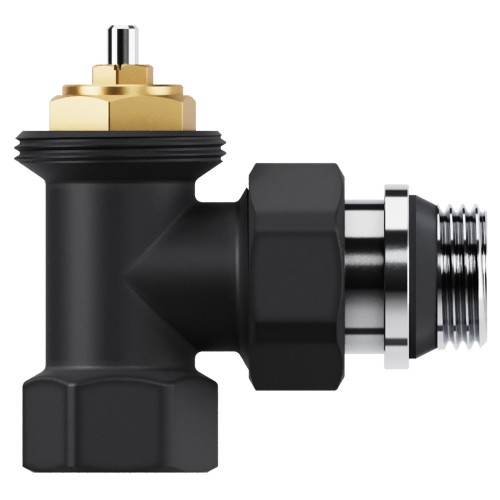 Набор термостатический угловой Royal Thermo Design 1/2"М30х1,5 (Черный)