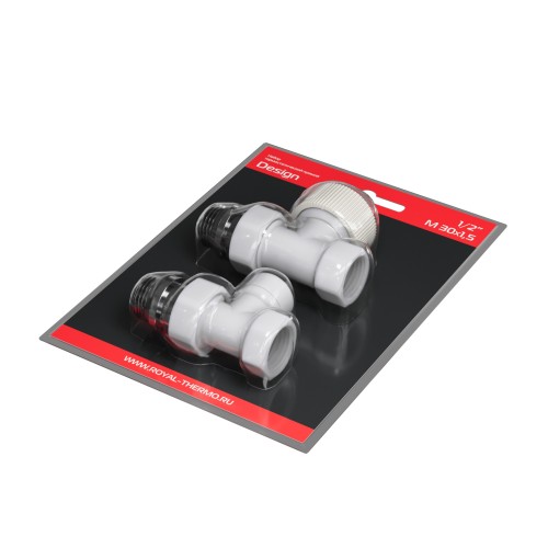 Набор термостатический прямой Royal Thermo Design 1/2"М30х1,5 (Белый)