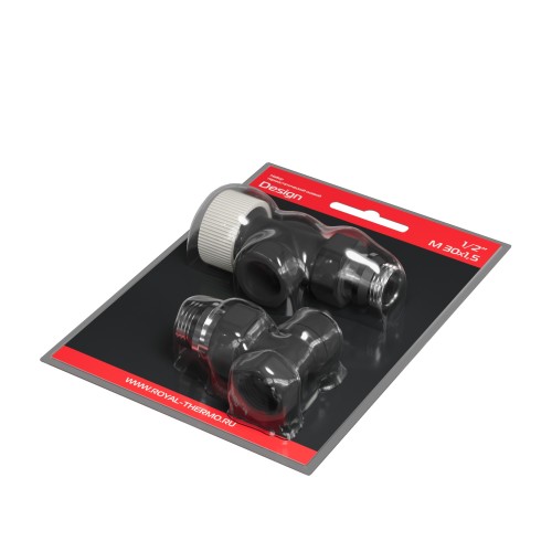 Набор термостатический осевой Royal Thermo Design 1/2"М30х1,5 (Черный)