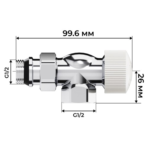 Набор термостатический осевой Royal Thermo Design 1/2"М30х1,5 (Хром)