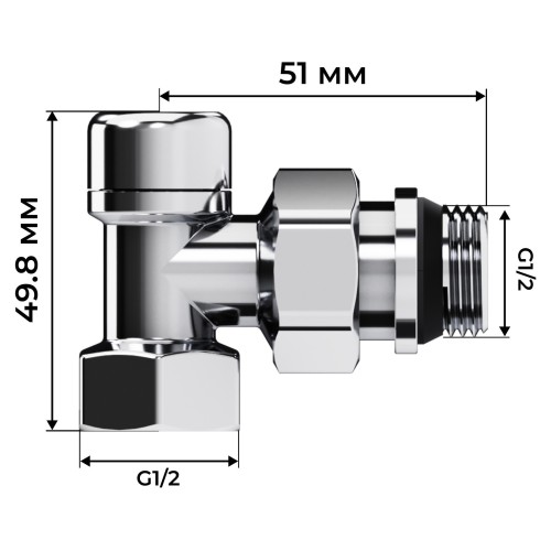 Набор термостатический осевой Royal Thermo Design 1/2"М30х1,5 (Хром)